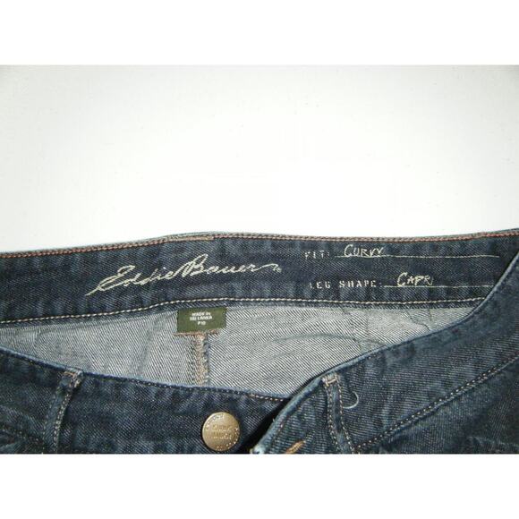 Eddie Bauer Curvy Capri Size P 10 Dark Washed Women's Capris - Picture 3 of 5